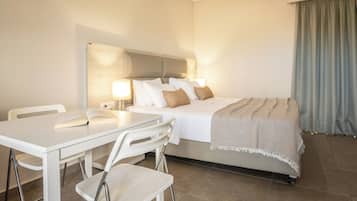 Memory-foam beds, desk, soundproofing, iron/ironing board