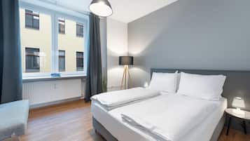 2 bedrooms, in-room safe, iron/ironing board, travel cot