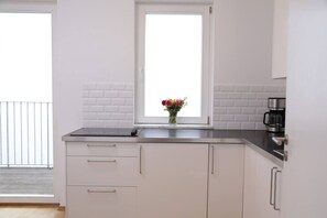 Fridge, microwave, stovetop, dishwasher