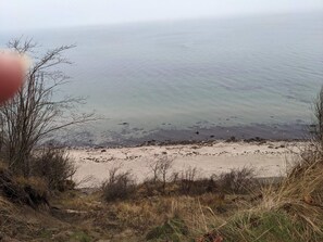 A beach with clear water, sandy shore, and sparse vegetation. - 4 Star Holiday Home in Dronningmolle (Dronningmolle)