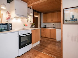 Fridge, microwave, dishwasher, coffee/tea maker