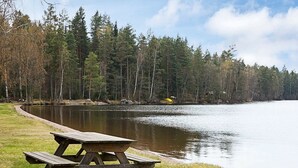 Outdoor dining - 4 Person Holiday Home in Mörlunda (Mörlunda)