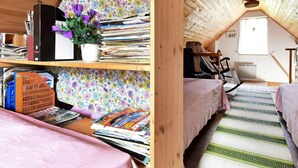 1 quarto, individualmente mobiliados, roupa de cama