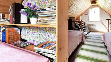 1 habitación, muebles diferentes y ropa de cama