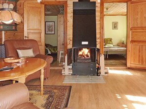 Fireplace, DVD player