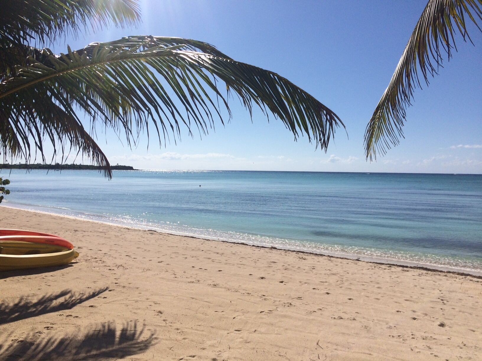 On the beach, sun-loungers, beach towels