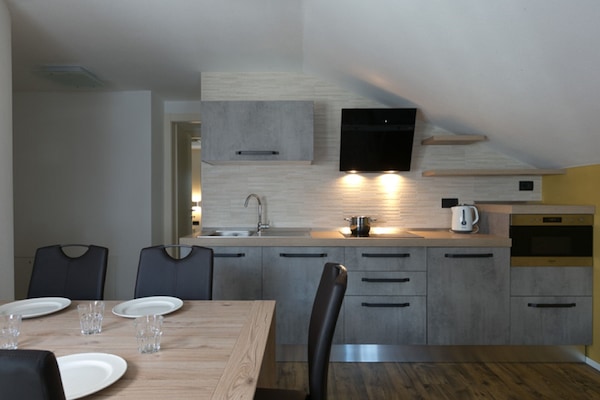 Apartment, 2 Bedrooms | Private kitchen | Fridge, microwave, stovetop, dishwasher