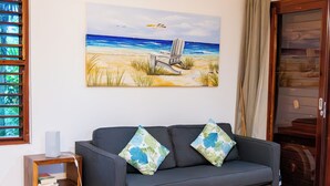 Living area - Ocean Walk Casita at Private Beach. Snorkels, Kayaks, Paddleboards Included (Tulum)