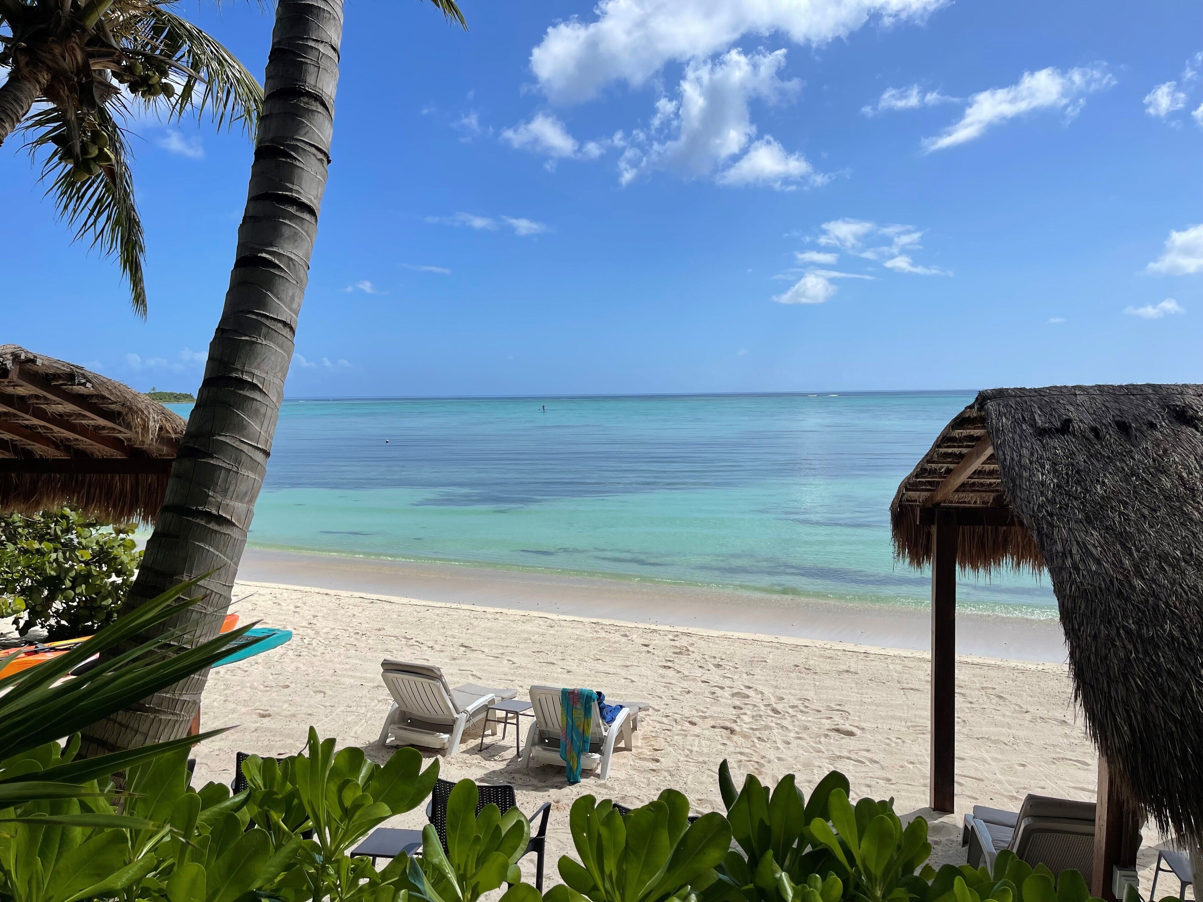 Beach nearby, sun loungers, beach towels