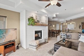Fireplace, DVD player
