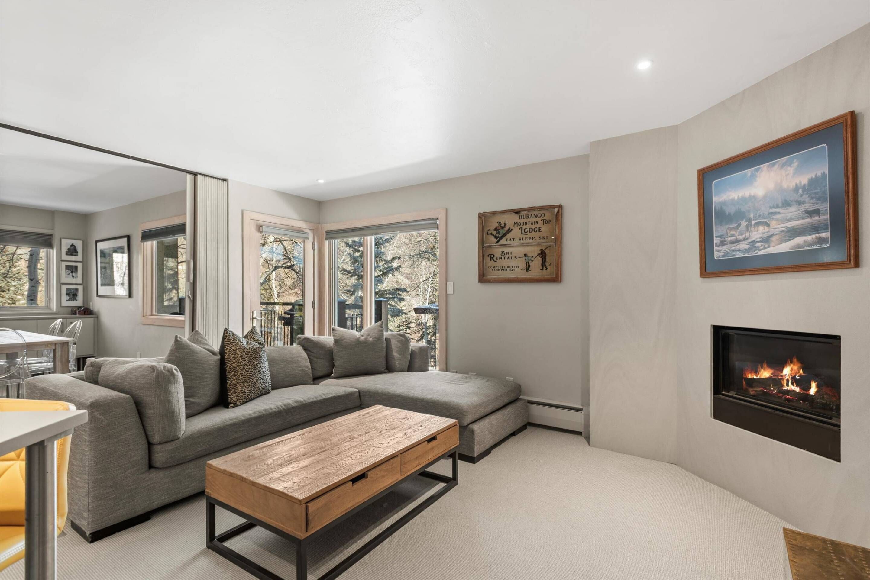 Fernseher, Kamin, Bücher