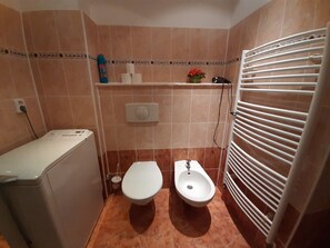 Departamento | Baño | Regadera, secadora de cabello, bidet, toallas 
