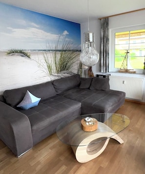 TV, books, stereo - Reethaus Boddenblick in Alt Reddevitz with parking lot, ground-level terrace, Wgh12 (Alt Reddevitz)