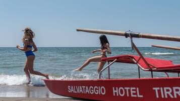 Private beach, sun-loungers, beach umbrellas, beach bar