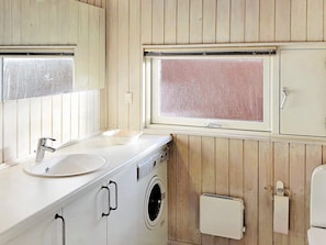 Bathroom - Sea-side Holiday Home in Sjølund With Whirlpool (Bjert)