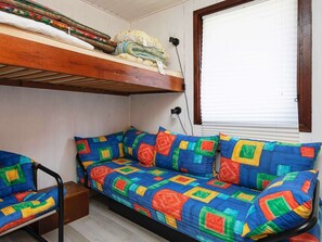 2 bedrooms, cots/infant beds