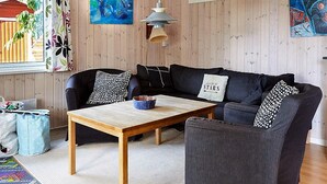 Living room - Garden-view Holiday Home in Zealand With Terrace (Holbaek)
