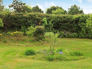 A grassy field with a variety of trees and shrubs, including a small tree in the foreground. - 6 Person Holiday Home in Hadsund (Hadsund)