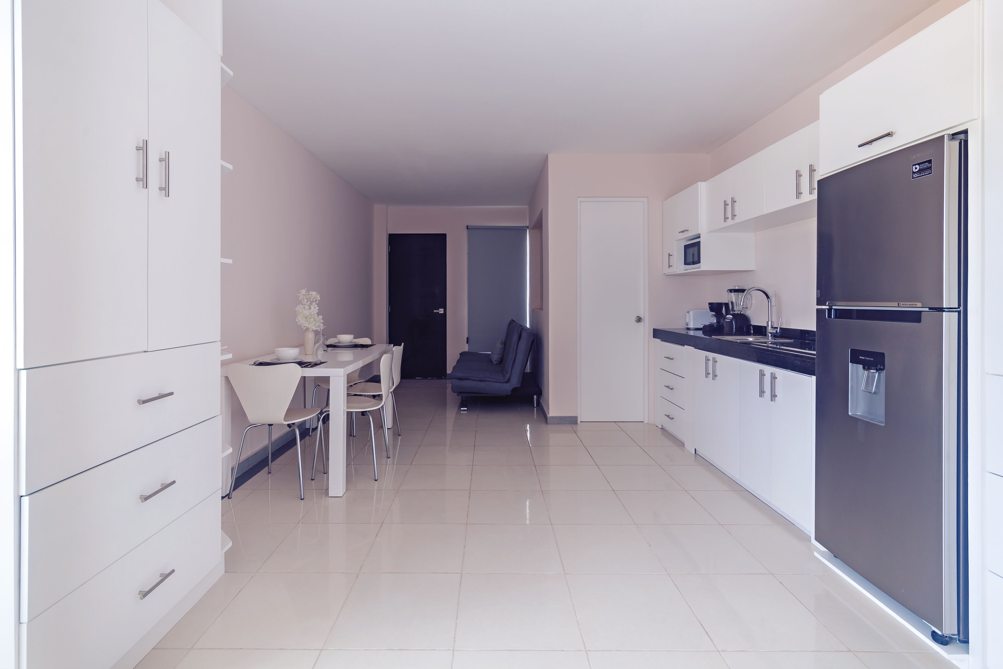 studio | private kitchen | full-sized fridge, microwave, stovetop, coffee/tea maker