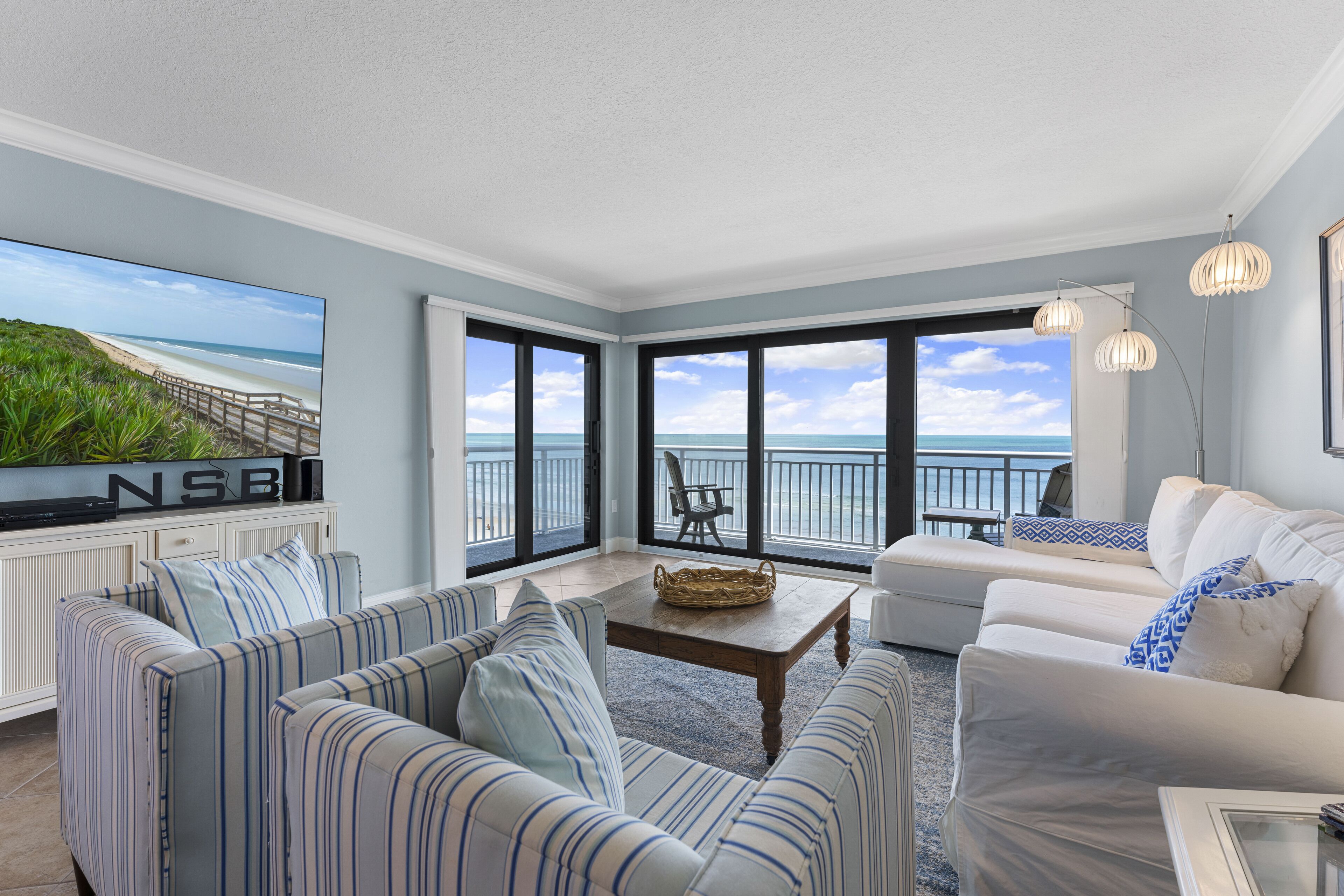 Large balcony with corner oceanfront views and pool access!