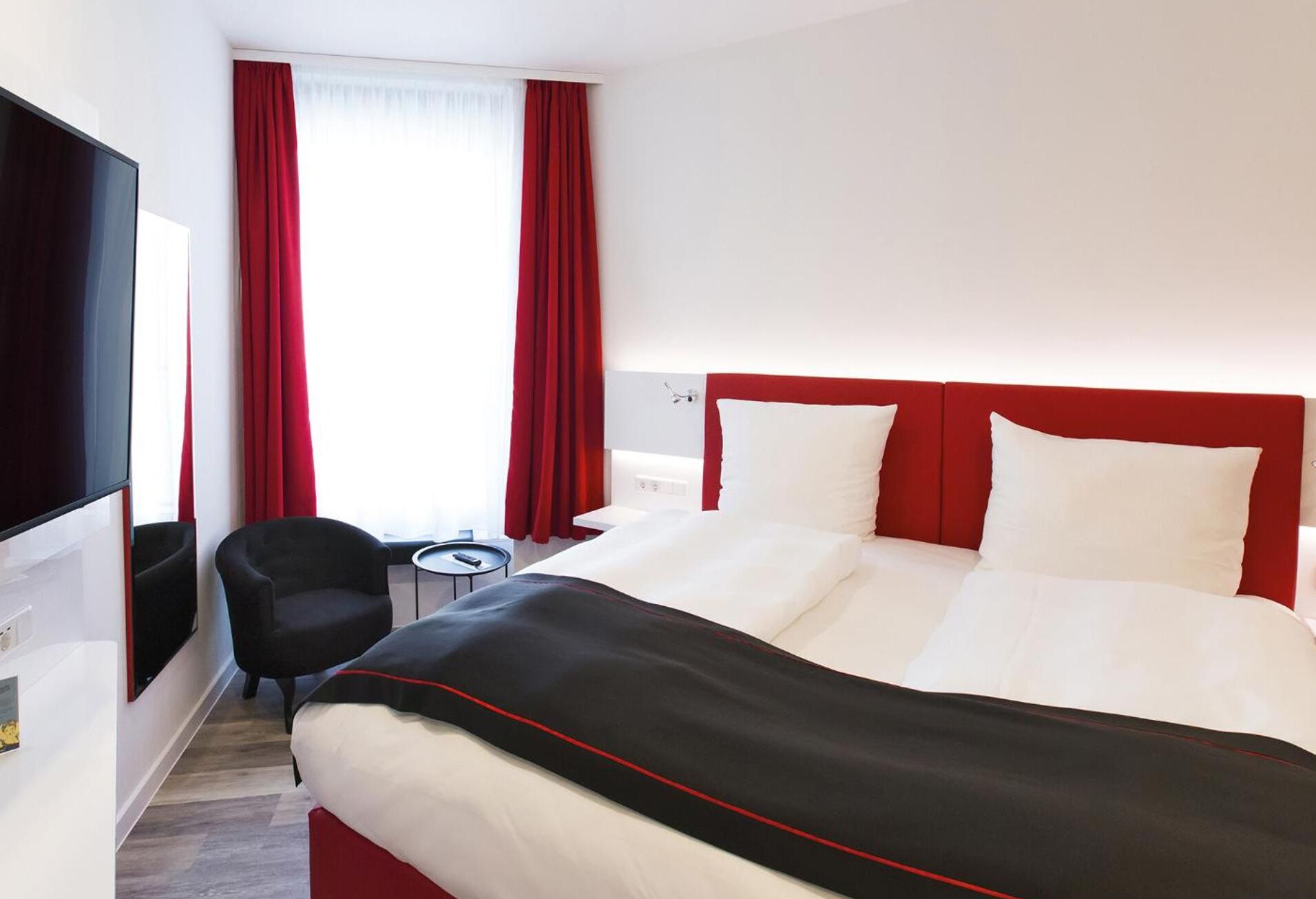 minibar, desk, laptop workspace, soundproofing