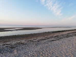 A coastal landscape with a sandy beach and calm waters. - 5 Star Holiday Home in Allingabro (Allingåbro)
