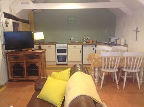 Casa | Sala de estar | Televisión de 30 pulgadas con canales digitales y chimenea 