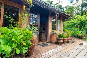 Guests can enjoy a peaceful retreat amidst lush greenery and beautiful gardens.