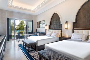 Two Queen Beds Guest Room with Sea View | Living area - Hilton Salwa Beach Resort & Villas (Abu Samra)
