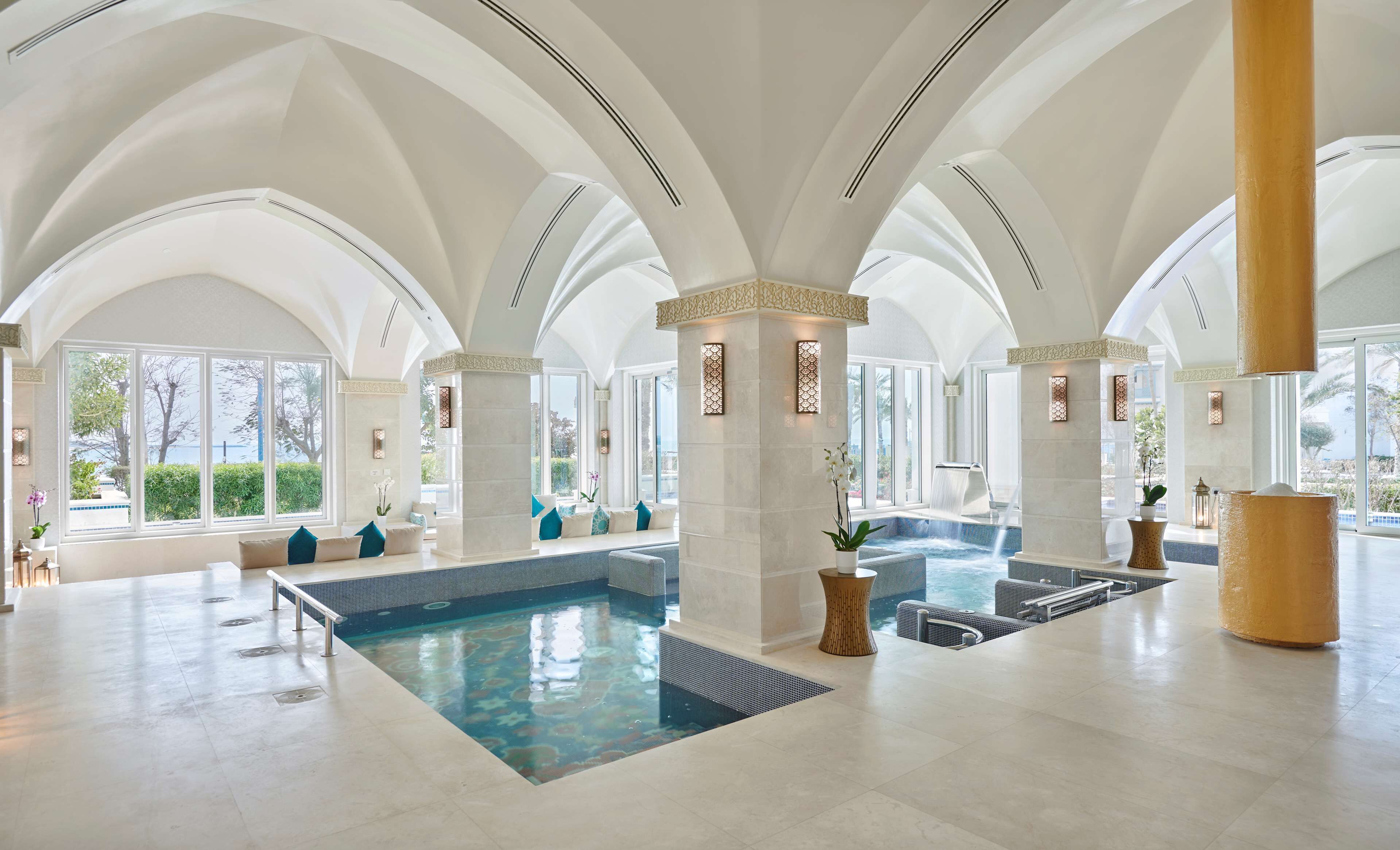 Sauna, steam room, hydrotherapy, aromatherapy, body wraps, body scrubs