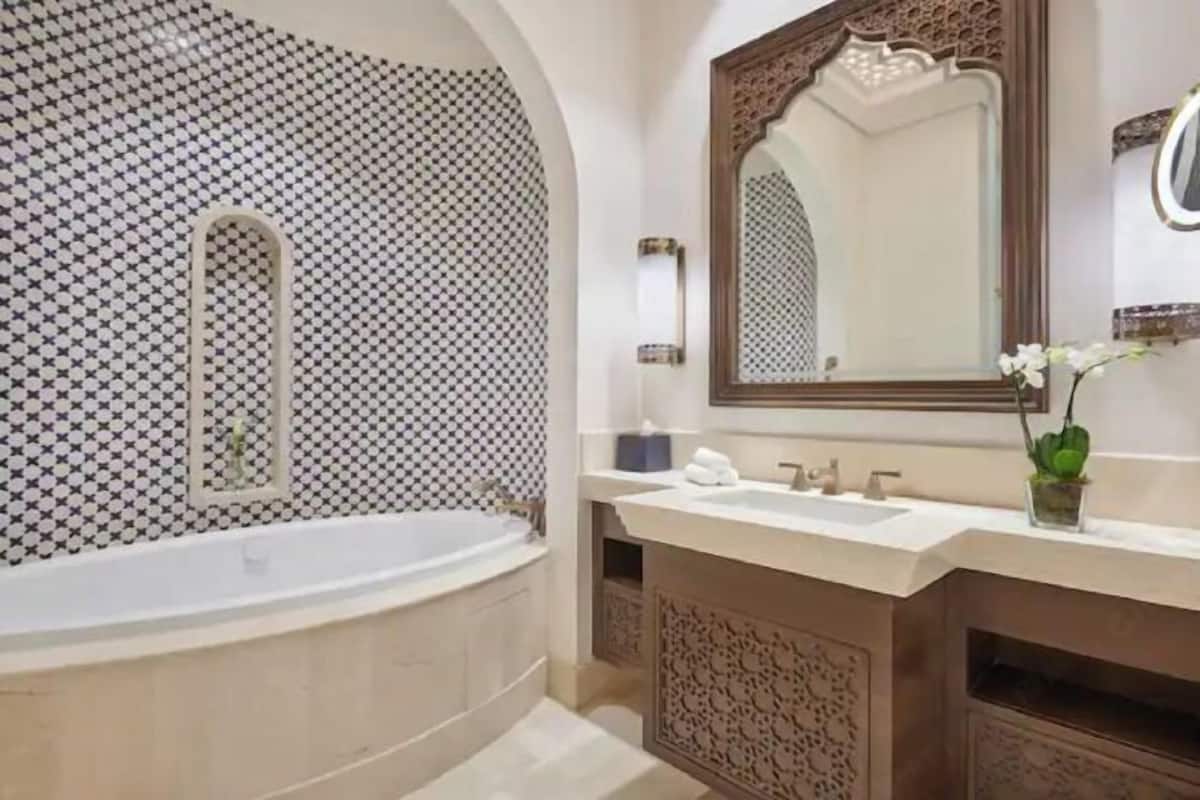 Bathroom | Separate tub and shower, designer toiletries, hair dryer, bathrobes