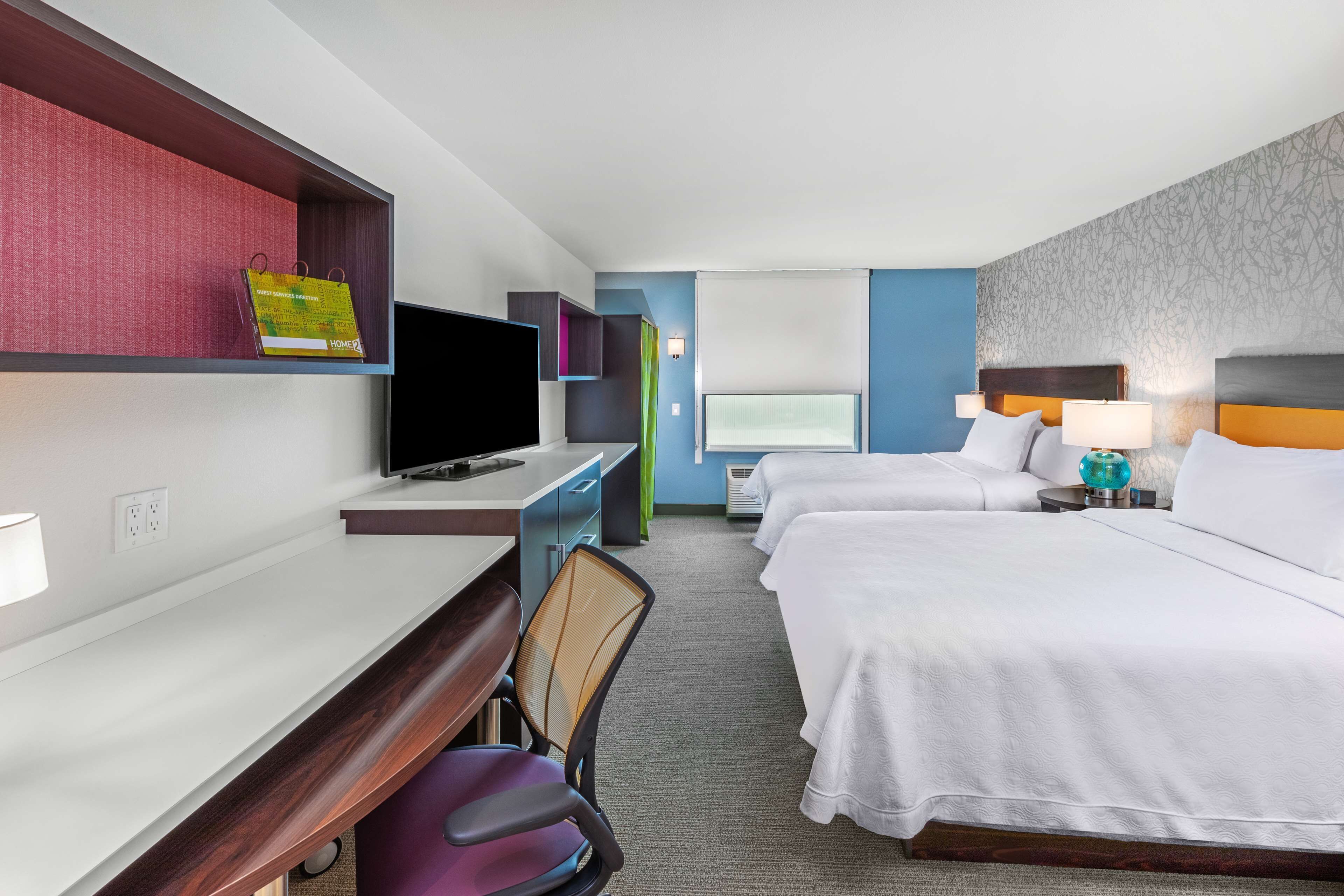 studio, 2 queen beds, non smoking | desk, laptop workspace, blackout curtains, iron/ironing board