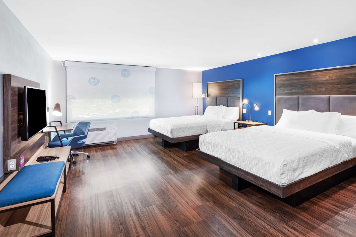 room, 2 queen beds, accessible (roll-in shower) | desk, laptop workspace, blackout curtains, iron/ironing board