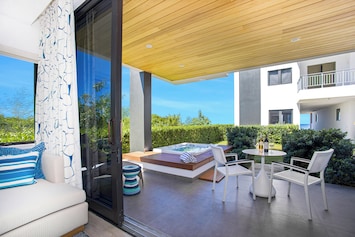 Ground floor condominium with terrace and private hot tub.