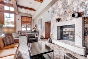 House, Multiple Beds (One Ski Hill Place) | Living room | Flat-screen TV, fireplace, DVD player - One Ski Hill Place (Breckenridge)