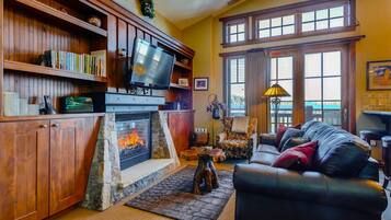 House, Multiple Beds (One Ski Hill Place) | Living room | Flat-screen TV, fireplace, DVD player