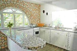 Fridge, oven, stovetop, coffee/tea maker