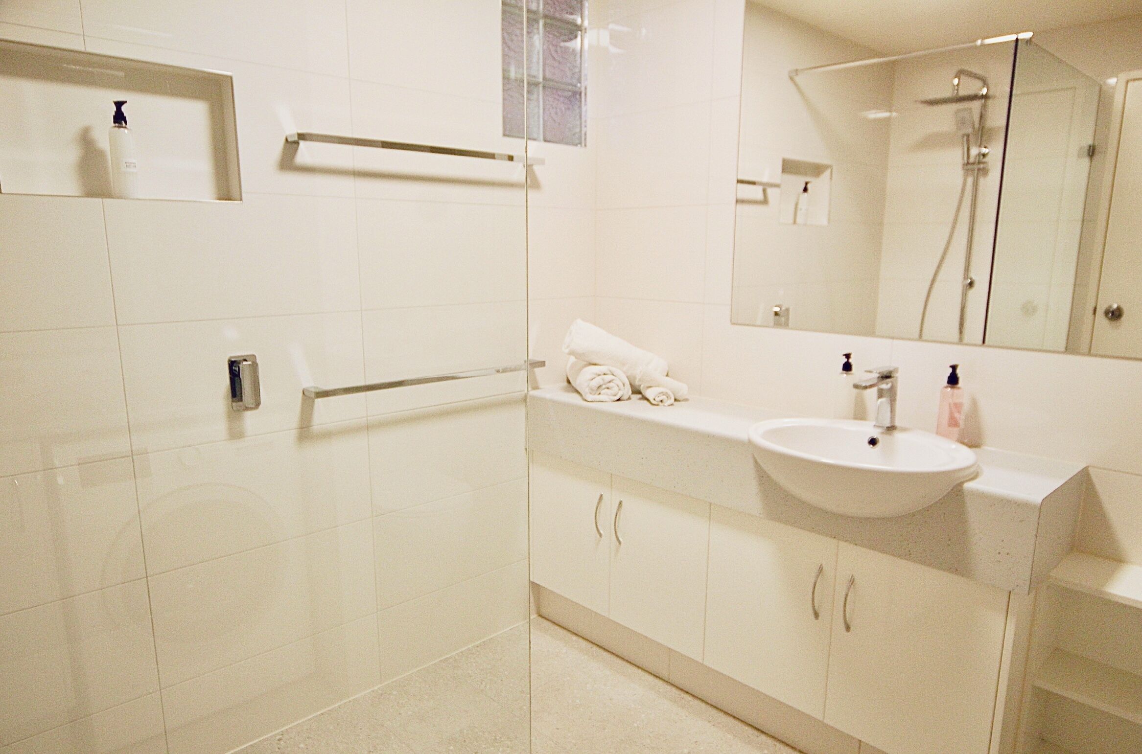 Hair dryer, towels