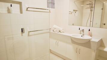Hair dryer, towels