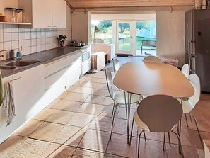 Fridge, microwave, coffee/tea maker, highchair