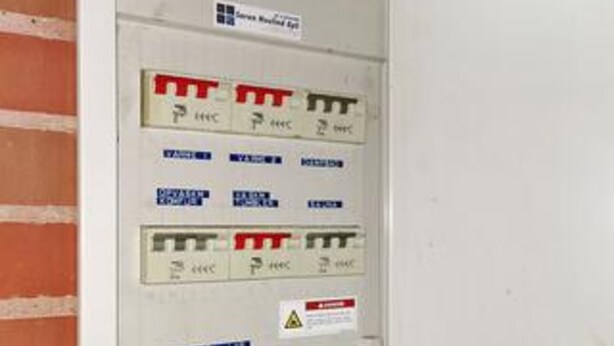 A control panel with multiple buttons and labels, including 'P 1st floor' and 'P 2nd floor' indicators. - 8 Person Holiday Home in Harboore (Harboore)
