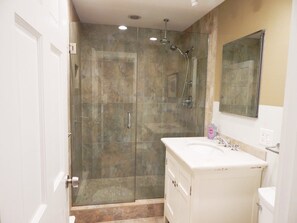 Dual Rain and Handheld shower heads  in shower - P-Town Beach Beauty on the Bay. Water View! (Provincetown)
