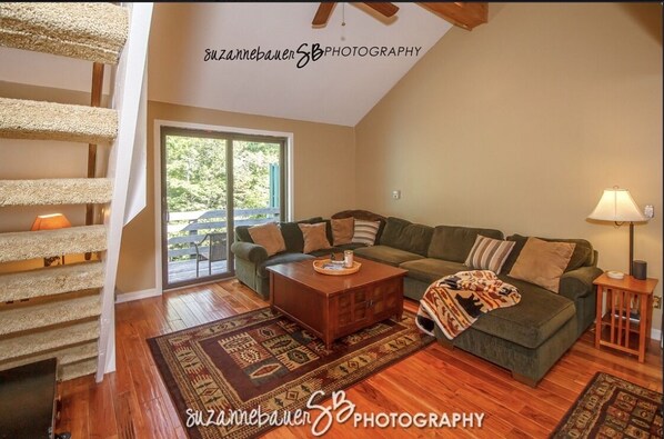 Flat-screen TV, fireplace, video games, Netflix