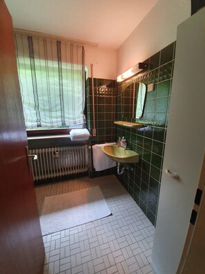 Douche, serviettes fournies, savon, papier de toilette