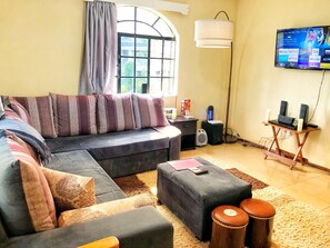 TV, Netflix, Hulu, DVD player - Modern 1 BR luxe apartment in the heart of Karen (Nairobi)