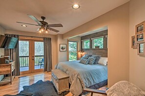 3 habitaciones, escritorio y tabla de planchar con plancha 