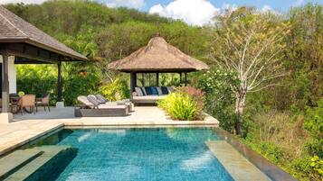 Ocean Front Two Bedroom Pool Villa | Premium bedding, free minibar, in-room safe, desk