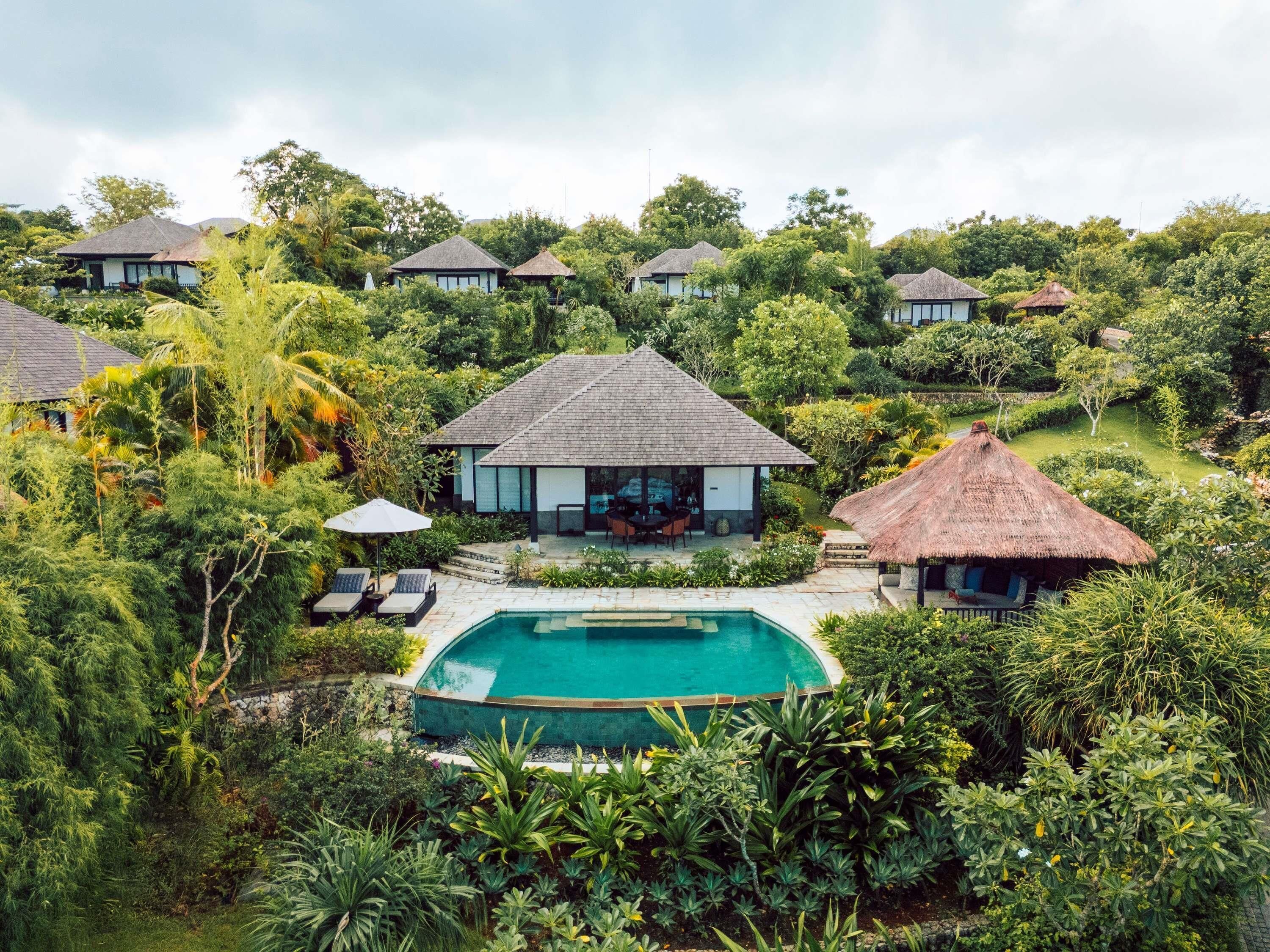 Villa, 1 Schlafzimmer, eigener Pool | Blick auf den Garten