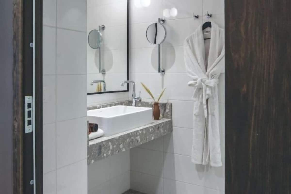 Bathroom | Shower, hair dryer, towels, soap