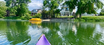 River house pedal boat pontoon  fishing rods canoes bicycles Garden BBQ  